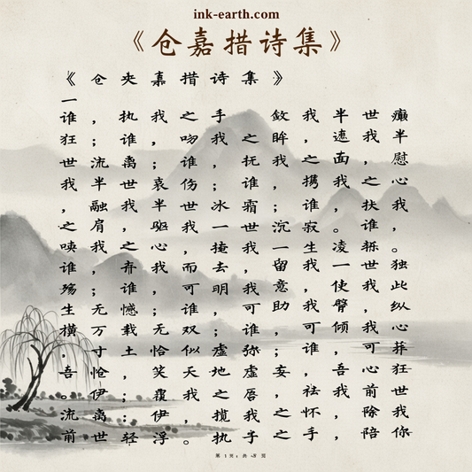 Tsangyang Gyatso Poetry - Liu Style Calligraphy Practice (PDF)