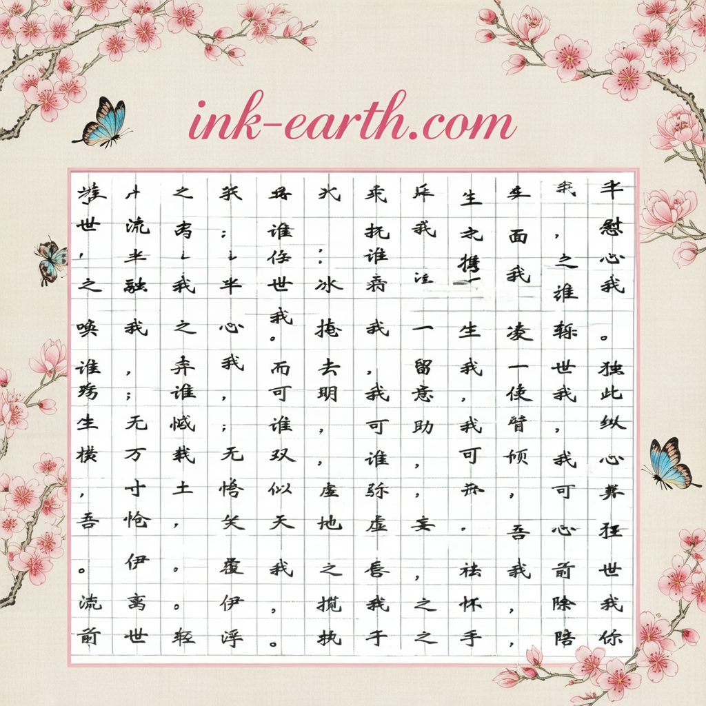 Tsangyang Gyatso Poetry - Hairpin Flower Kai Shu Practice (PDF)