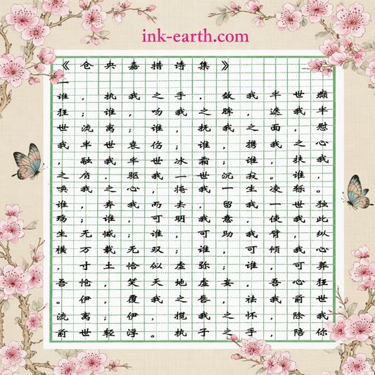 Tsangyang Gyatso Poetry - Hairpin Flower Kai Shu Practice (PDF)
