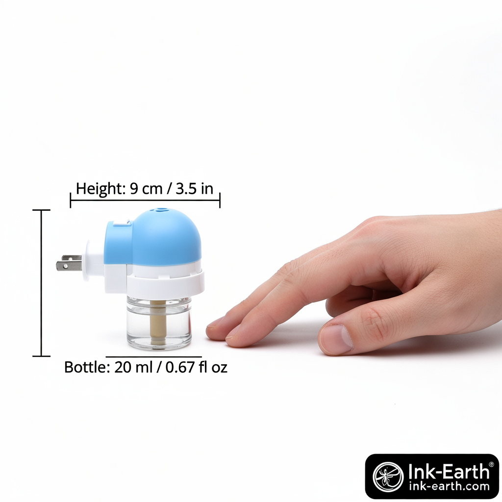 Ink-Earth Mosquito Repellent Kit — 3x20ml Refills + Heater, Odorless & Baby-Safe